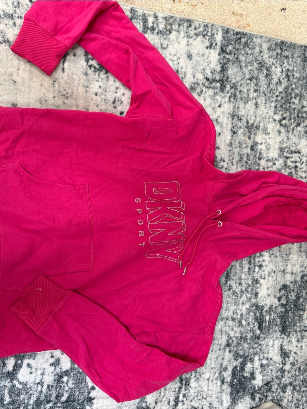 DKNY Pink Sport Hoodie with Logo Trim